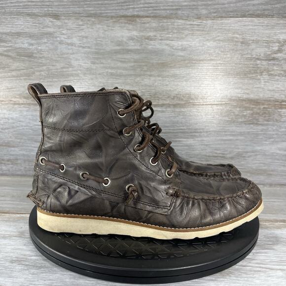 John Varvatos Men’s Distressed SOFT Relaxed Brown Leather Chukka Boots Size 7 - Picture 3 of 9